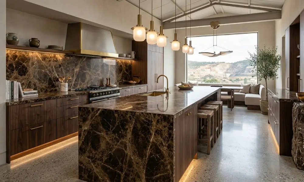 Emperador mermer zemin kaplama örneği